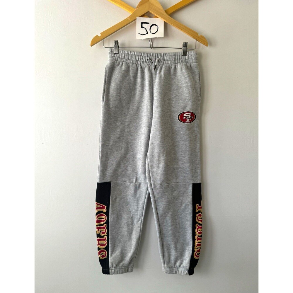 NFL Team Apparel San Francisco 49ers Gray Jogger Sweatpants Youth Size 14-16